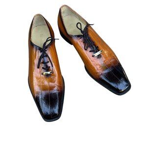 Belvedere Genuine Eel Antique Camel Exotic Dress Shoes Size 9.5